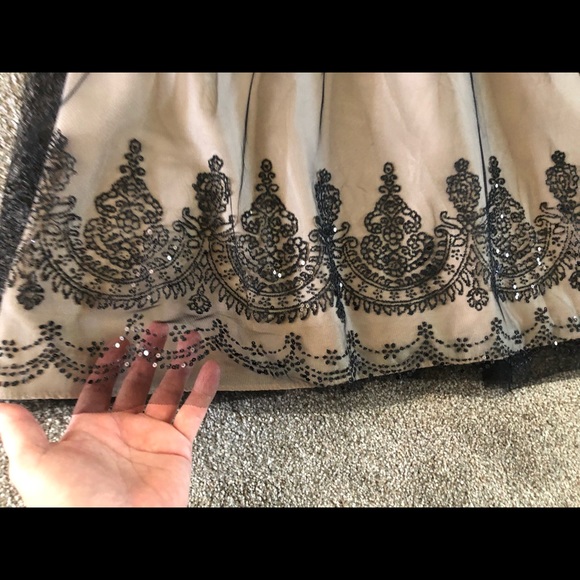 David's Bridal Mesh Beaded Prom Dress 12 Gorgeous Tulle Caviar Embellished - Picture 14 of 15